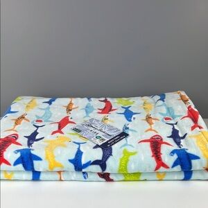Tommy Bahama Kids Beach Towels Shark Print Multi Color 100% Cotton 2pc NEW